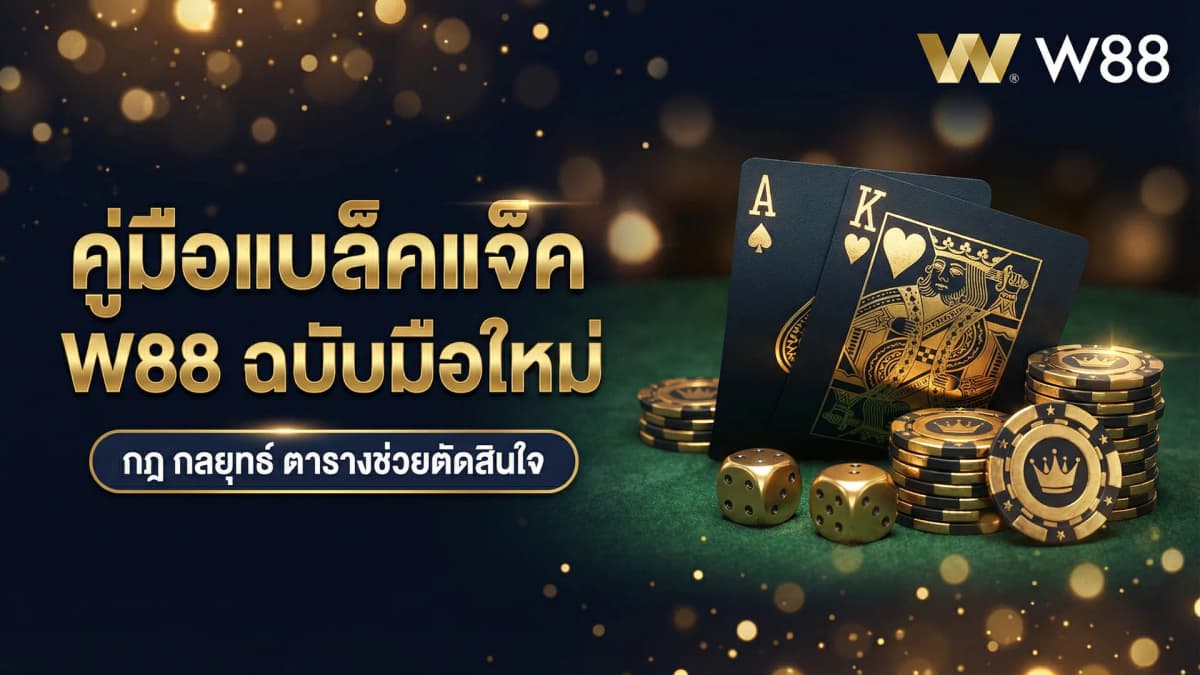 คู่มือแบล็คแจ็ค W88 ฉบับมือใหม่ — กฎ กลยุทธ์ ตารางช่วยตัดสินใจ