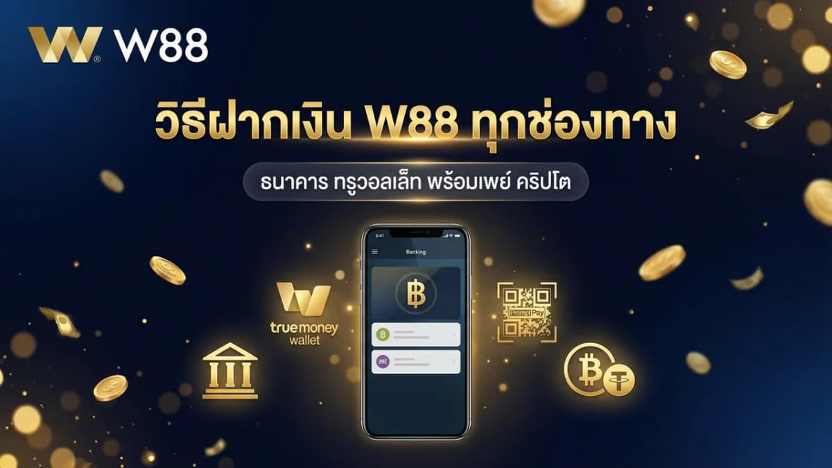 วิธีฝากเงิน W88 ทุกช่องทาง — ธนาคาร ทรูวอลเล็ท พร้อมเพย์ คริปโต