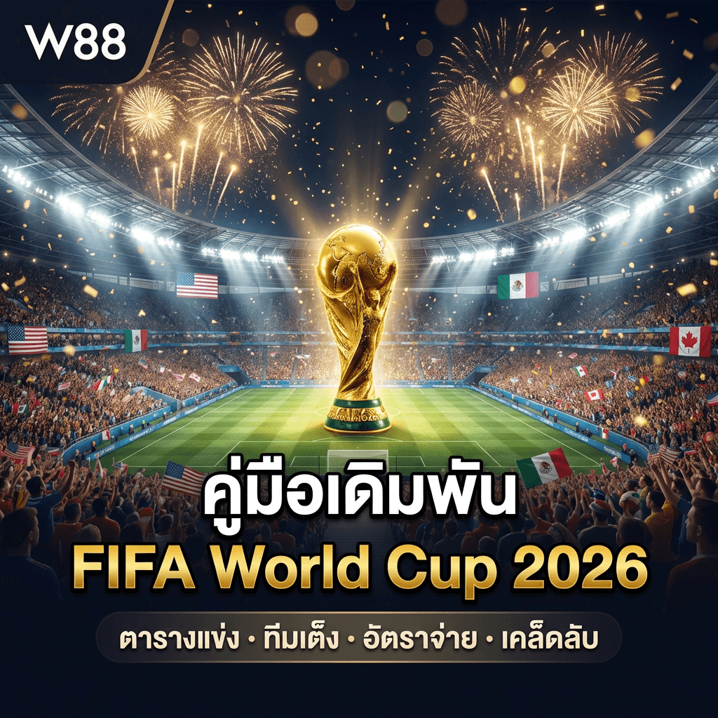 คู่มือเดิมพัน FIFA World Cup 2026 W88 — ตารางแข่ง ทีมเต็ง อัตราจ่าย