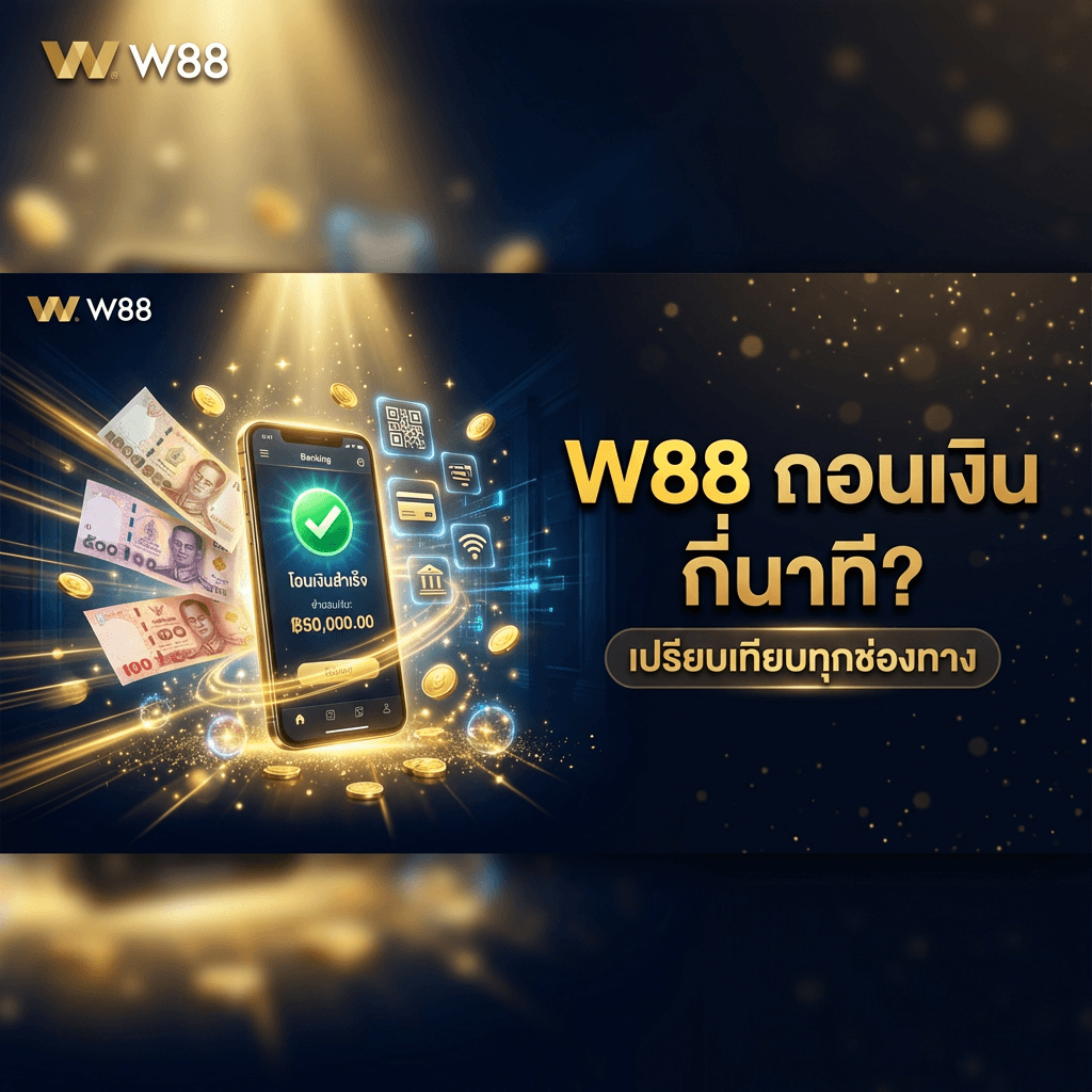 W88 ถอนเงินกี่นาที — เปรียบเทียบเวลาถอนทุกช่องทาง