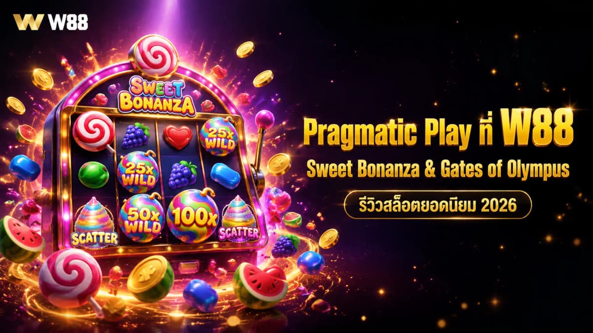 Pragmatic Play ที่ W88 — รีวิว Top 5 สล็อต Sweet Bonanza, Gates of Olympus 2026