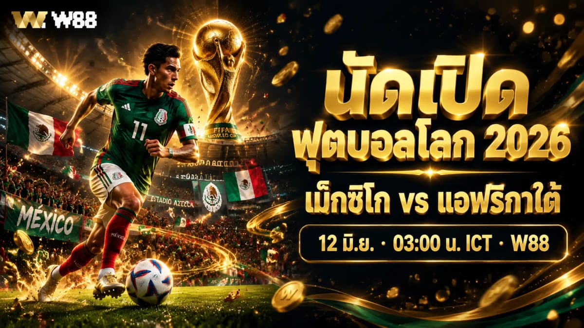 ราคาบอลทีเด็ด นัดเปิดฟุตบอลโลก 2026 เม็กซิโก vs แอฟริกาใต้ — 12 มิ.ย. 2569